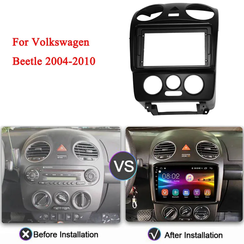 

9 inch Car dvd gps ABS Plastic Frame For VOLKSWAGEN Beetle 2004-2010 car panel 1din big Screen Dask Kit Fascia Frame