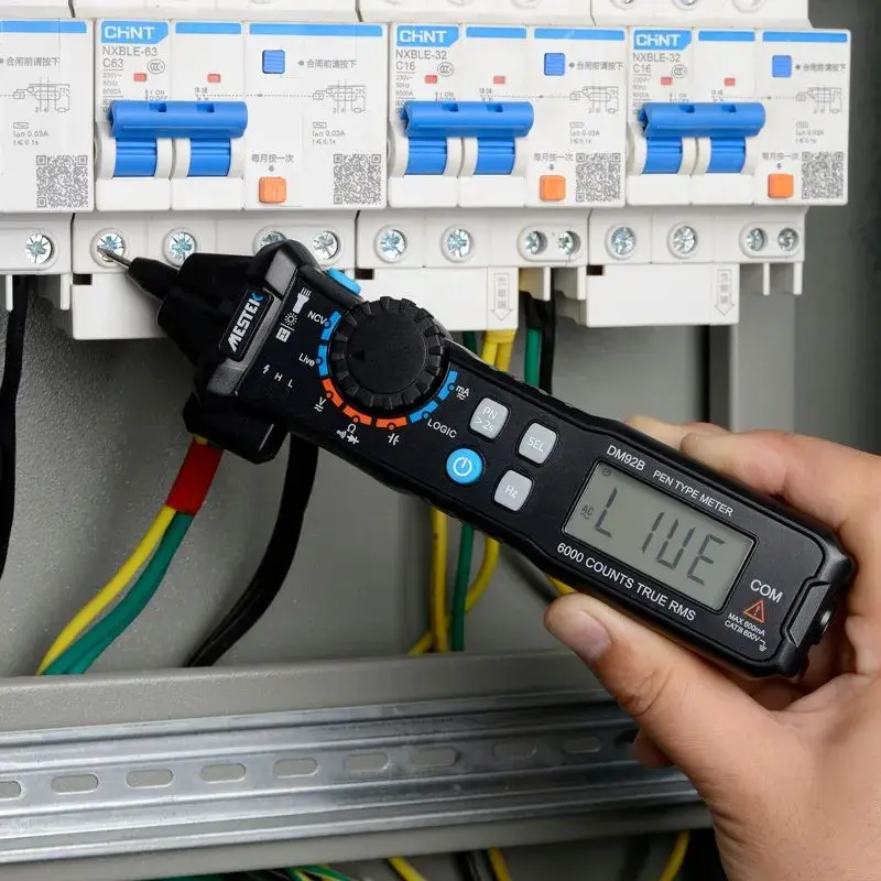 MESTEK DM92S/B Digital True RMS 6000 Counts Display Pocket Pen Multimeter High Precision Smart Multimeter Automatic Range