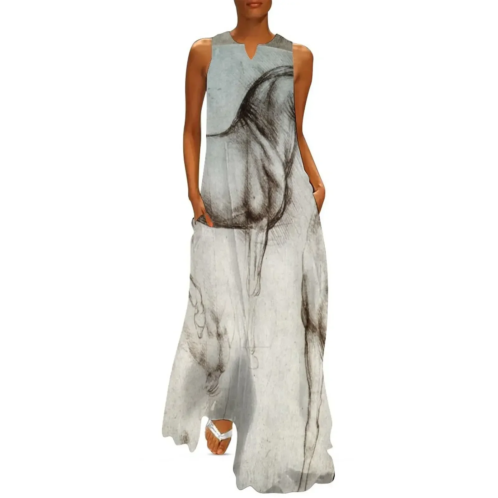 

Leonardo da Vinci: horse in silverpoint, c. 1488 Long Dress Prom gown Dress