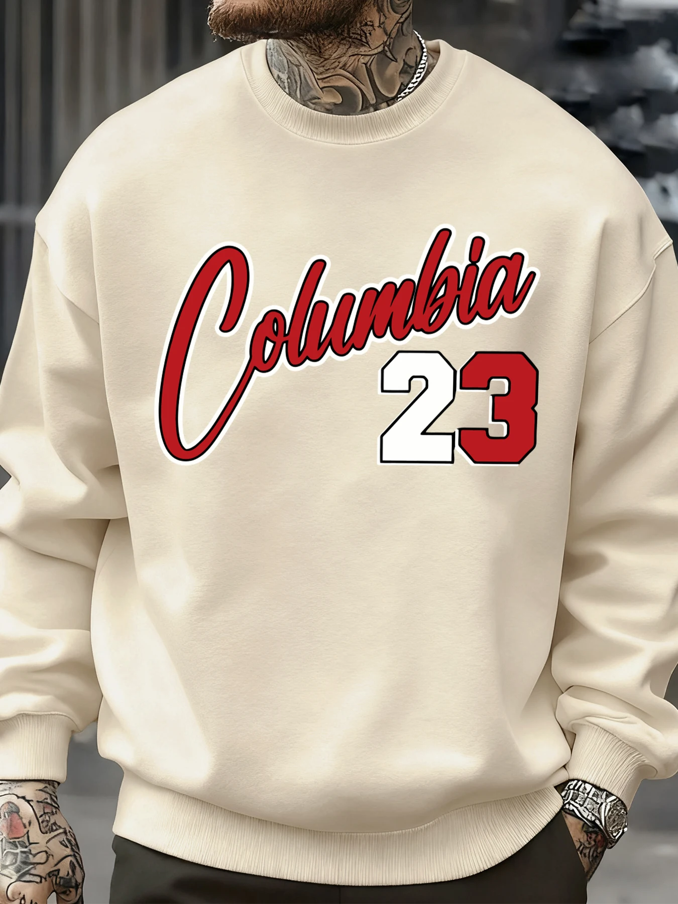 Califirnia Letter Number 23 Logo Bedruckter Herren-Pullover Herbst-Sweatshirt mit Rundhalsausschnitt Hip-Hop-Modekleidung Fleece-Sportbekleidung