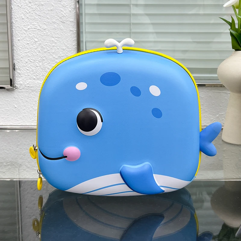 Cute Dolphin Style Backpacks for Kids Boys Girls School Traveling Camping Hard Eggshell Baby Dolphin Backpack for Children Love