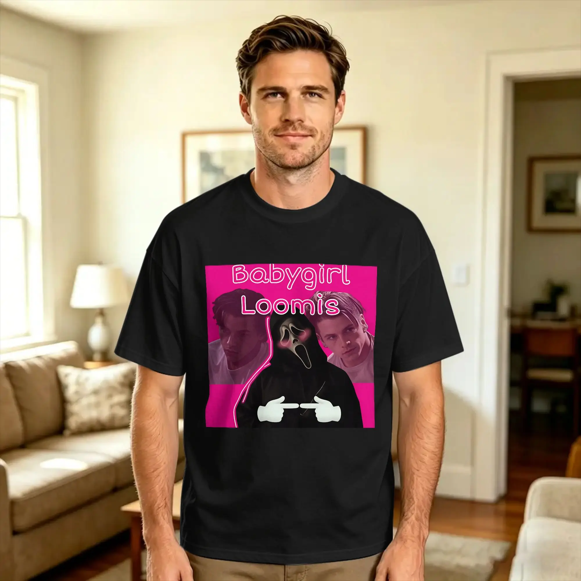 Babygirl Loomis T-Shirt Men  Y2K Fun T-Shirts Beach Crewneck Hip Hop Tee Shirt Custom Logo Plus Size Clothing