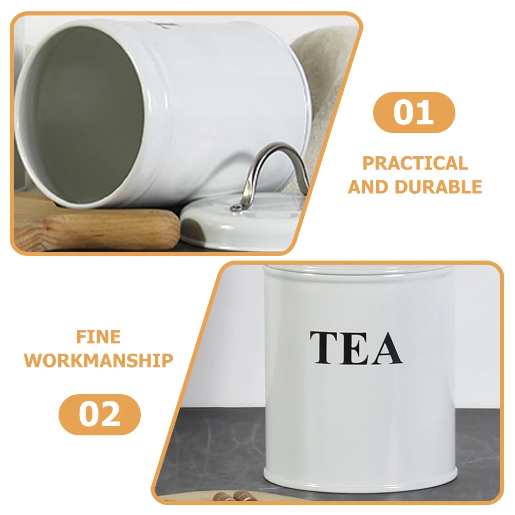 

Modern Style Vintage Print Metal Storage Jar Galvanized Iron Airtight Tea Coffee Container Multi-Functional For Home