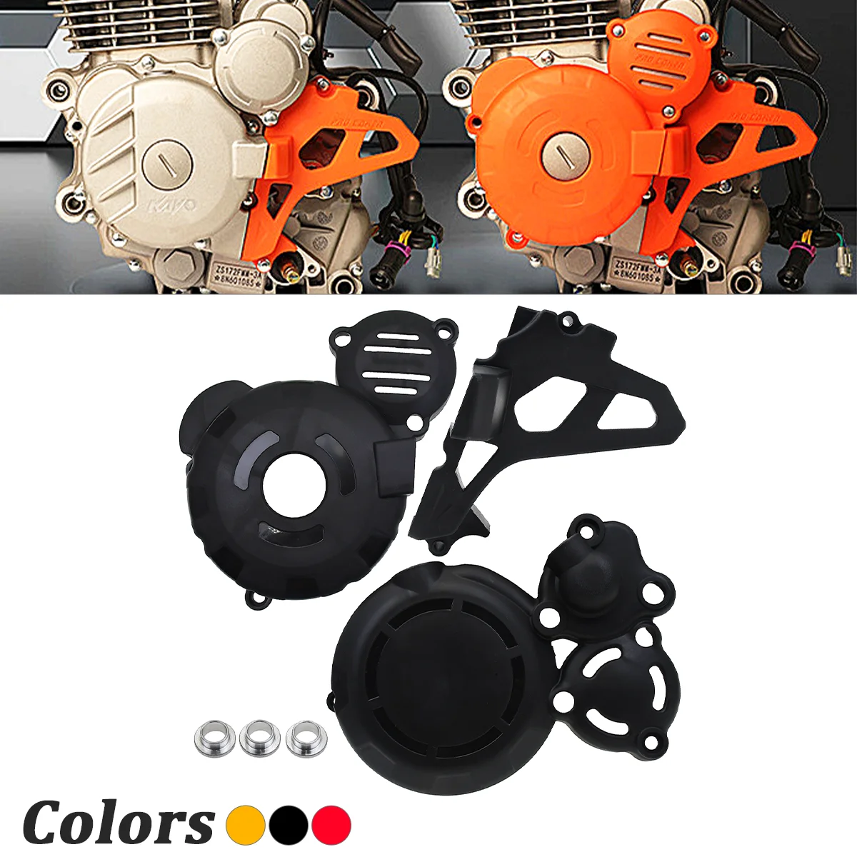 

Motorcycle Engine Cover Clutch Cap Magneto Water Pump Guard For Bosuer BSE M6 J1 X6 ZongShen 300cc CBS300 CBS 300