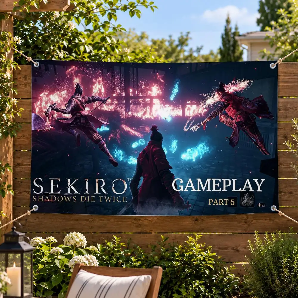 Game Action Sekiro Flags Decorative Flag Banner Indoor Outdoor Garden Yard Patio Party Camping Wall Decor Gift