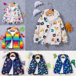 Kids Jacket Autumn Children's Wear Toddler Cartoon Dinosaur Print Foreign Trade Hooded Zipper Sports Coat