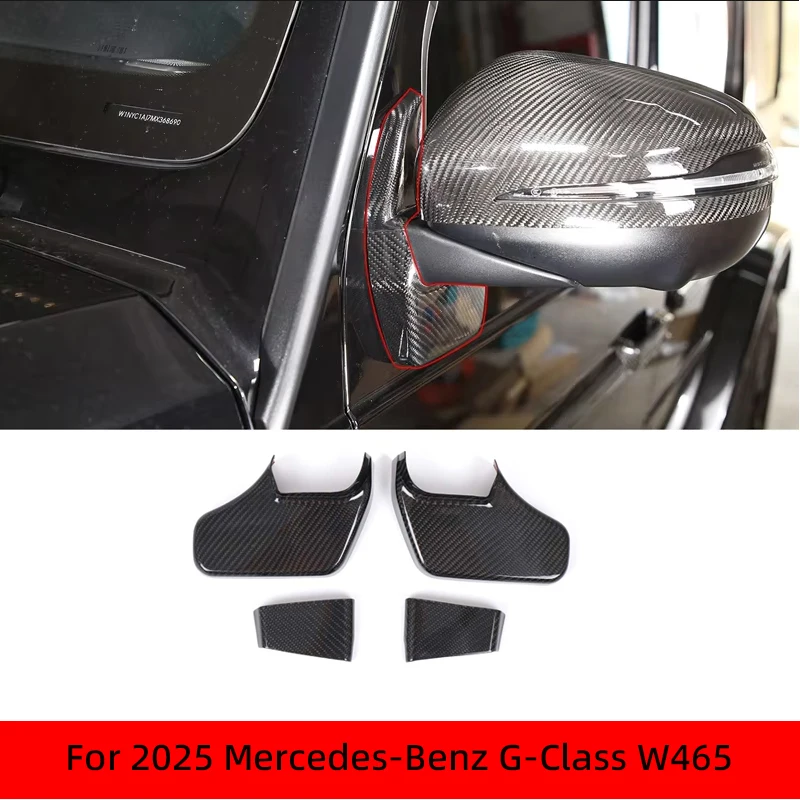 For  2025+ Mercedes-Benz G-Class W465 Real Carbon Fiber Rearview Mirror Base Protective Cover Decorative Cover Auto Accessories