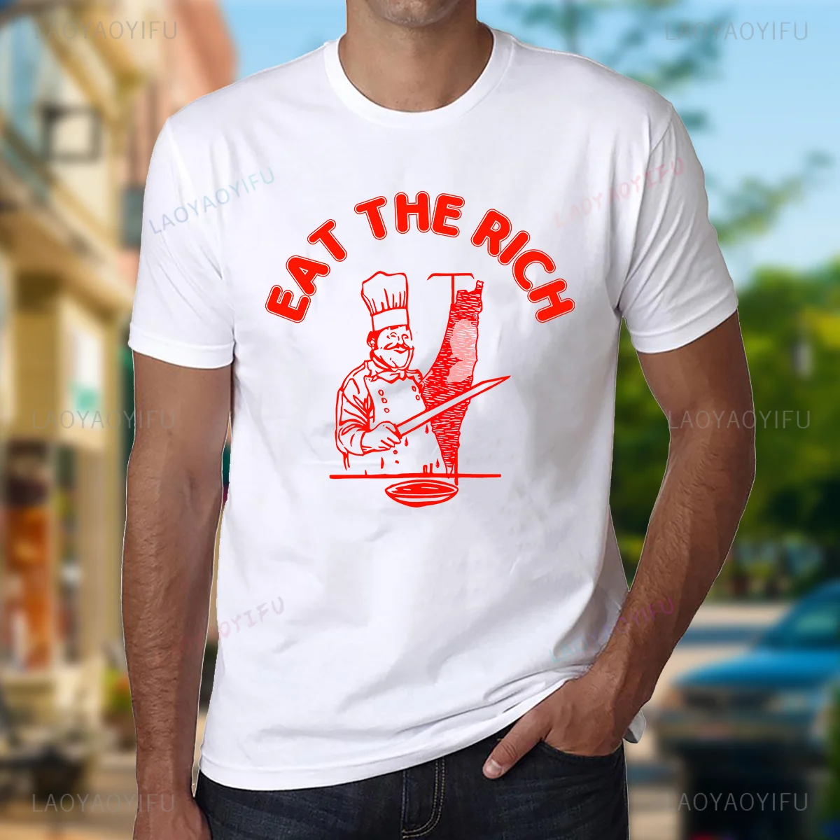 Funny T Shirt Men Eat The Rich Kebab Humor Palestine Map Print Tops Men Clothing Classic Streetwear Graphic Cotton T Shirts Ropa