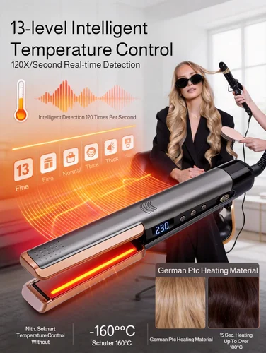 Imagen 2 del producto Secador de Pelo 2 en 1 y Plancha Iónica para el Hogar/Viajes, Estilizador de Doble Función con Tecnología Iónica, Cuidado del Cabello