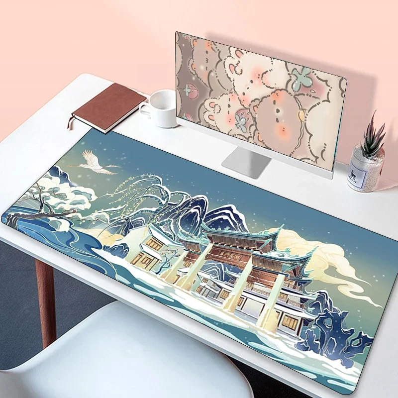 Chinese Style Mouse Pad Desk Mat Large Mousepad Gamer Computer Carpet Gaming Accessories Xxl Cabinet Keyboard Pc Anime Mice Mats