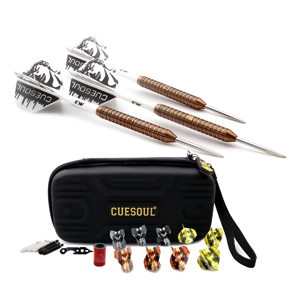 

CUESOUL BIG BEAST 90% Tungsten Steel Tip Dart Set Barrel Weight 26g-Rose Gold Darts with Dart Case