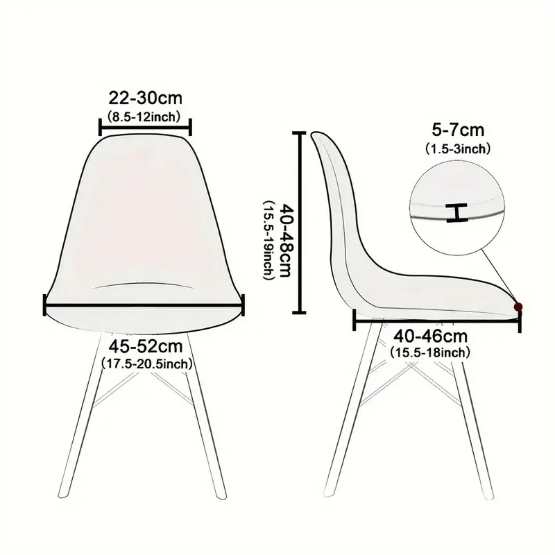 1/2pcs Jacquard Shell Chair Covers Elastic Armless Chair Covers Seat Slipcovers Furniture Dust Cover for Home Wedding Party