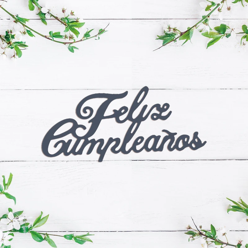 Troqueles de corte de palabras en español, feliz cumpleaños portugués, troquelados para álbum de recortes, manualidades de papel, punzón para hacer