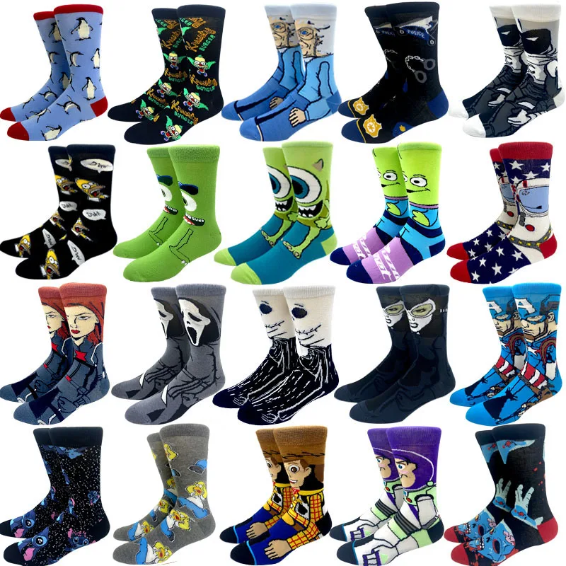 2023 Hot Selling High Quality Anime Socks Men Women Funny Socks Personality Fashion Men Stockings Cartoon Skarpetki Socks 37-45