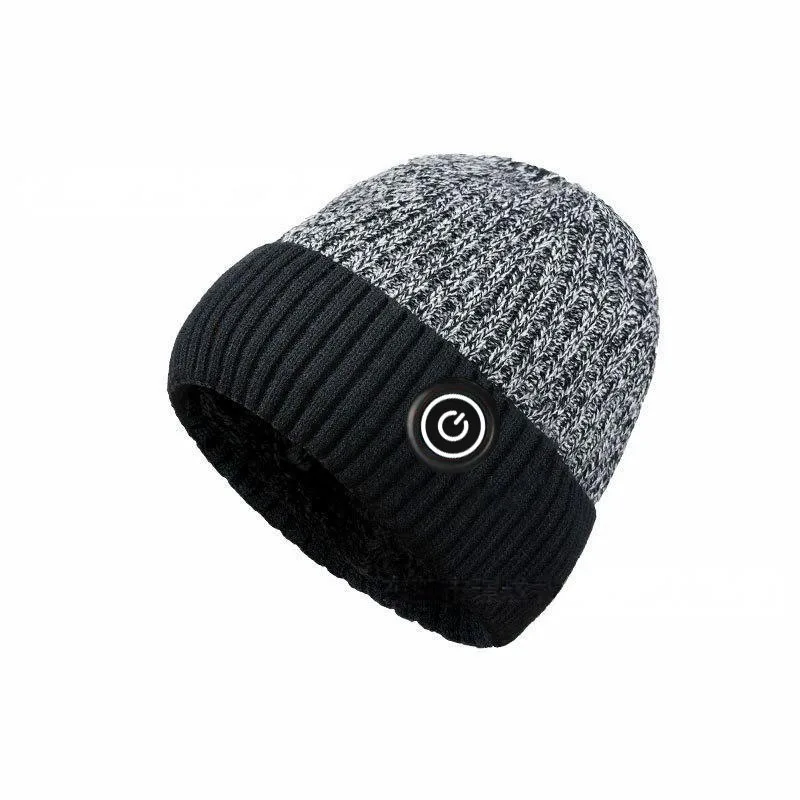 Windproof and warm winter hat, charging and heating, outdoor ski knitted electric heating hat