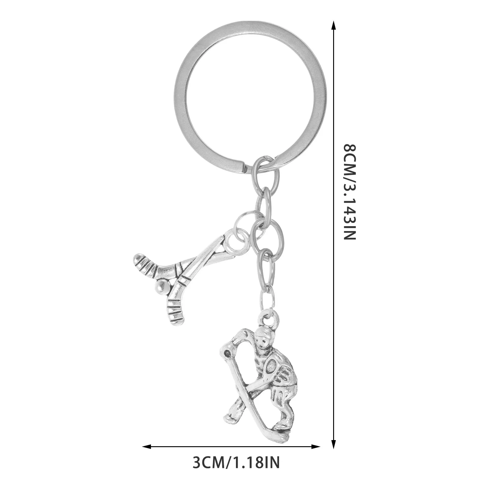 Keychain For Car Key Keychain Christmas Hockey Player Eye Catching Sports Themed Pendant Keys