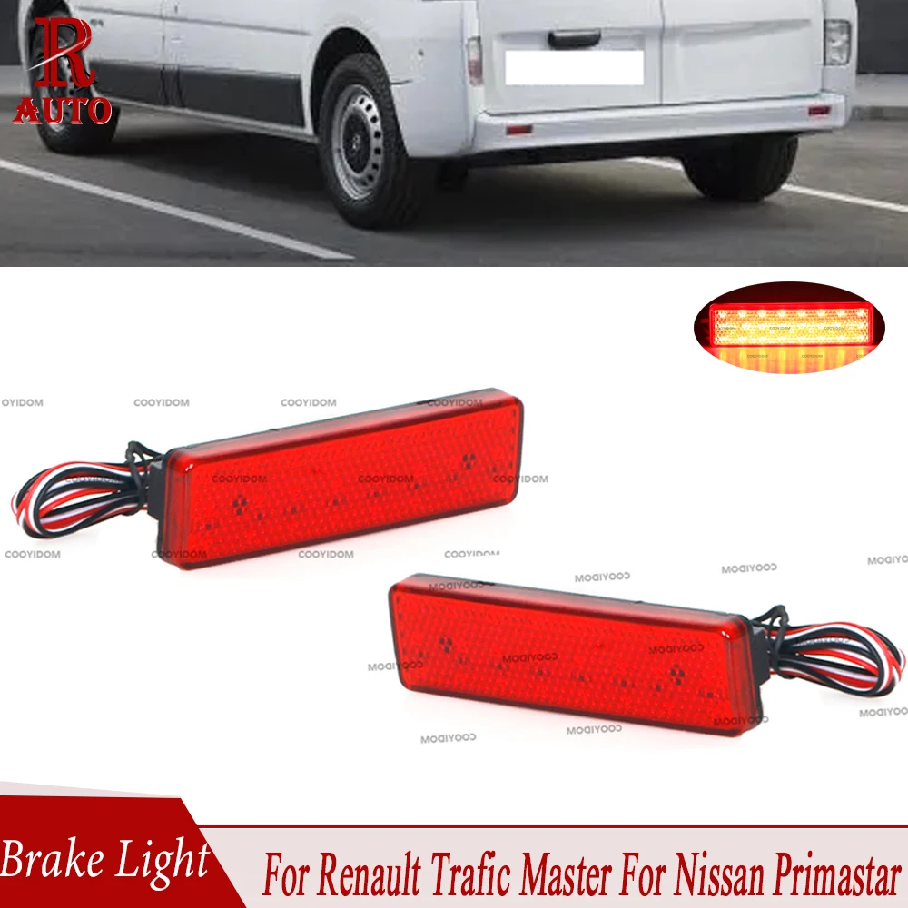 R-AUTO Brake Lamp LED Rear Bumper Reflector Light For Renault Trafic Master For Nissan Primastar For Opel Vauxhall Vivaro Movano