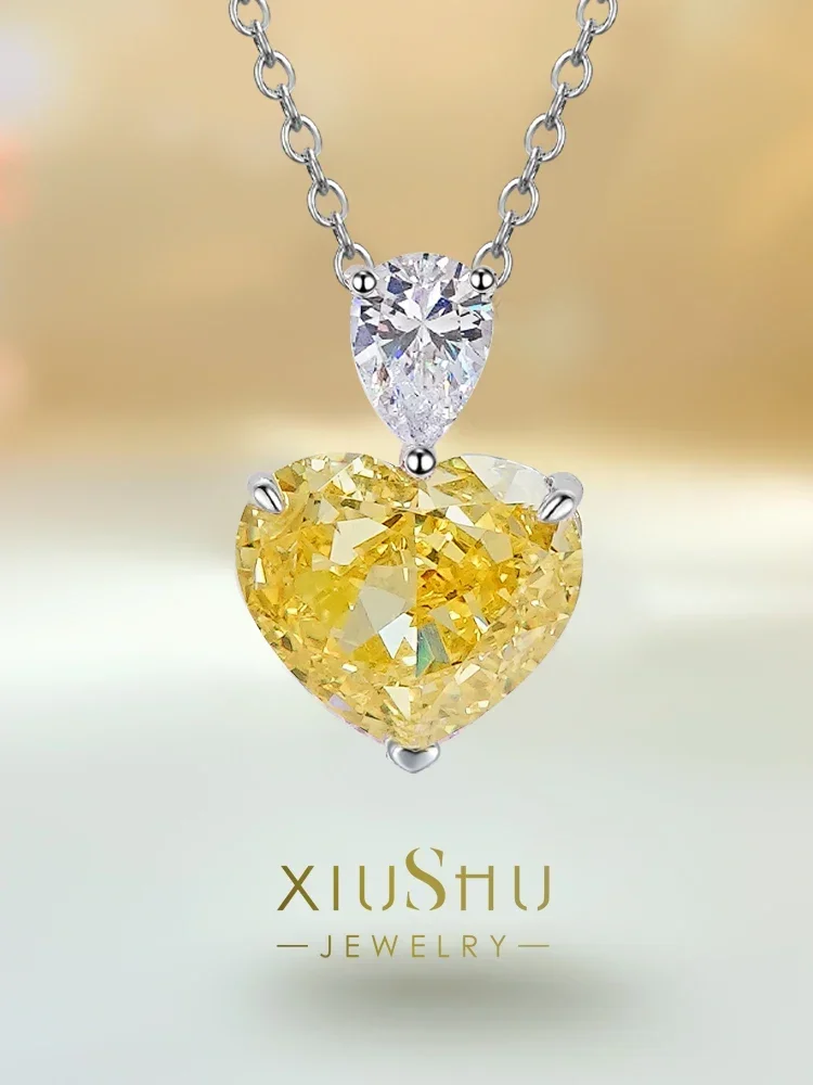 

Light Luxury Daily Versatile Colorful Diamond 925 Silver Pendant Paired with High Carbon Diamond Engagement Jewelry
