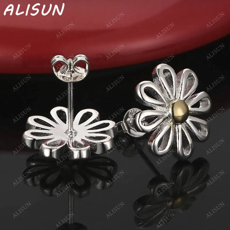 

ALISUN 925 Sterling Silver Sunflower Earrings Stud Earrings For Women Fashion Jewelry Charm Grace Noble Wedding Accessories