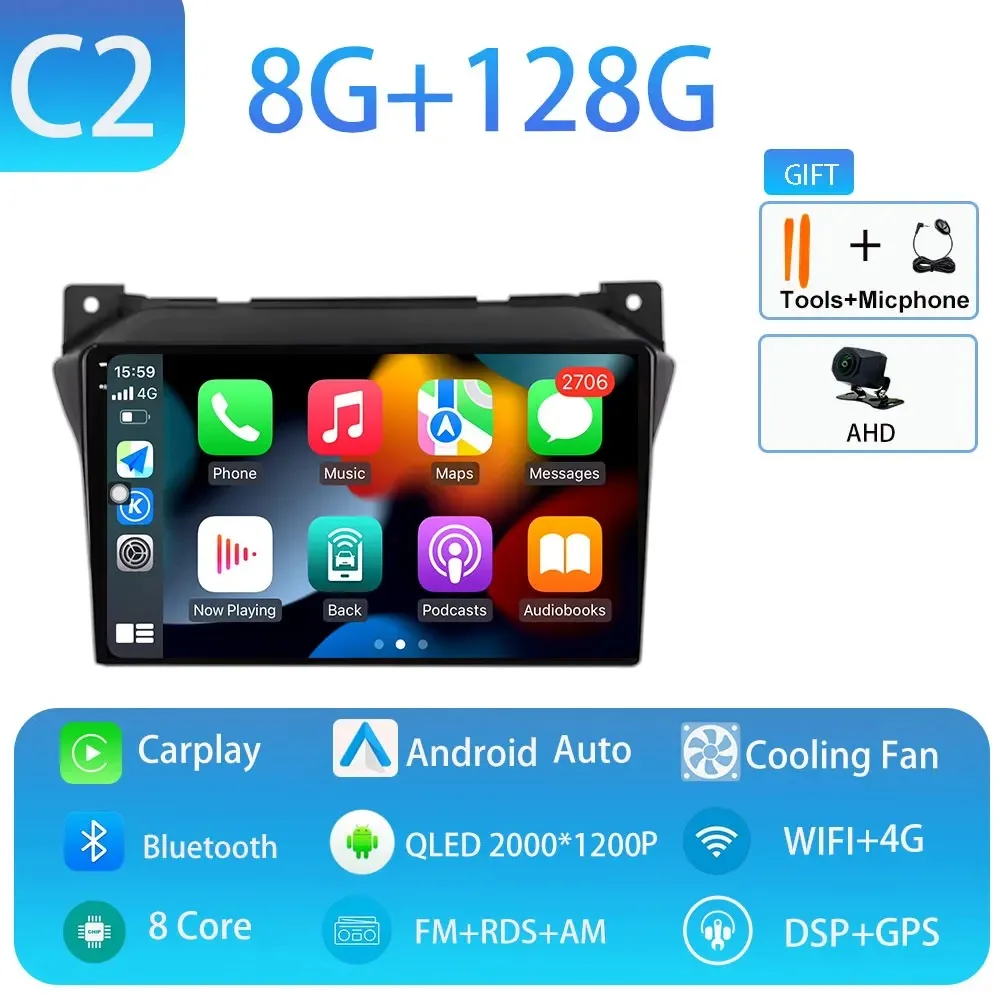 Android 15 Autoradio 360 Camera GPS Navigatie Multimedia Video Player Carplay Auto DSP RDS Voor Suzuki Alto 2009 2010-2016 2017