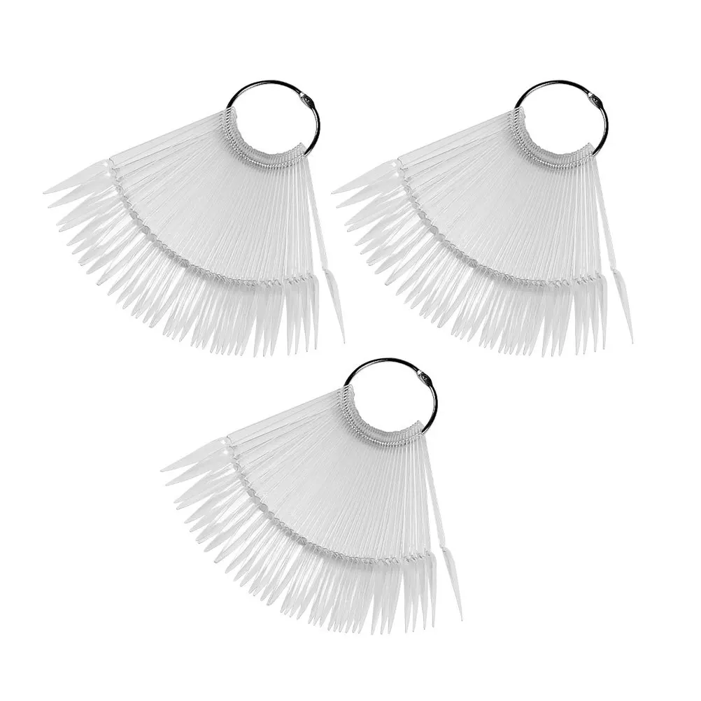 3 Zestawy Sztucznych Paznokci do Ćwiczeń, Tablica Ekspozycyjna, Gładkie Paznokcie w Kształcie Wachlarza do Stylizacji Paznokci, Paleta Kolorów, Narzędzia do Treningu Manicure