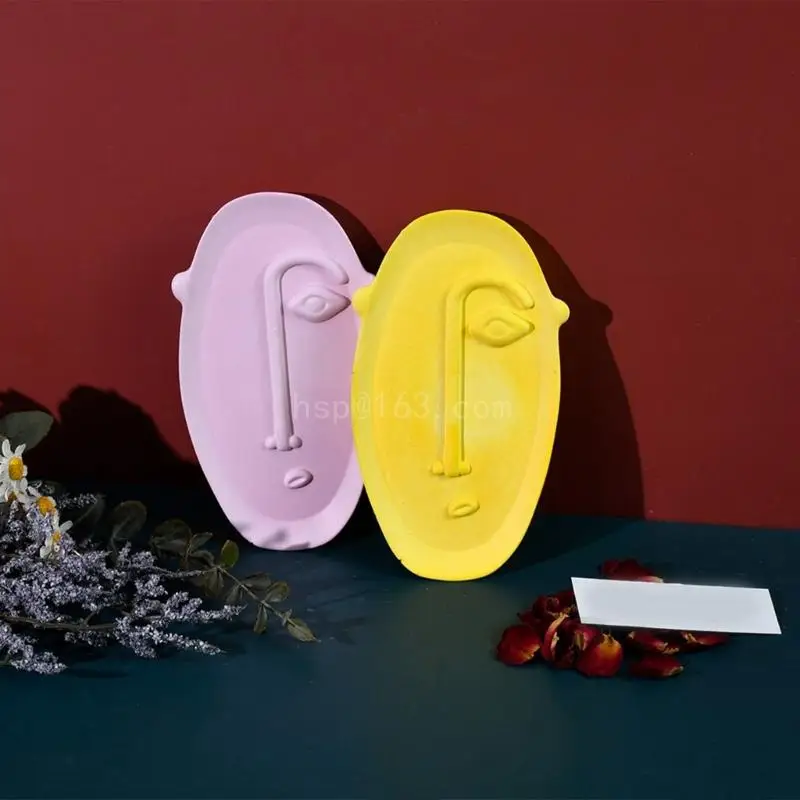 Abstract Face Shaped Silicone Resin Mold Epoxy Tray Dish Crafting Mould Creative Tabletop Decoration Molds