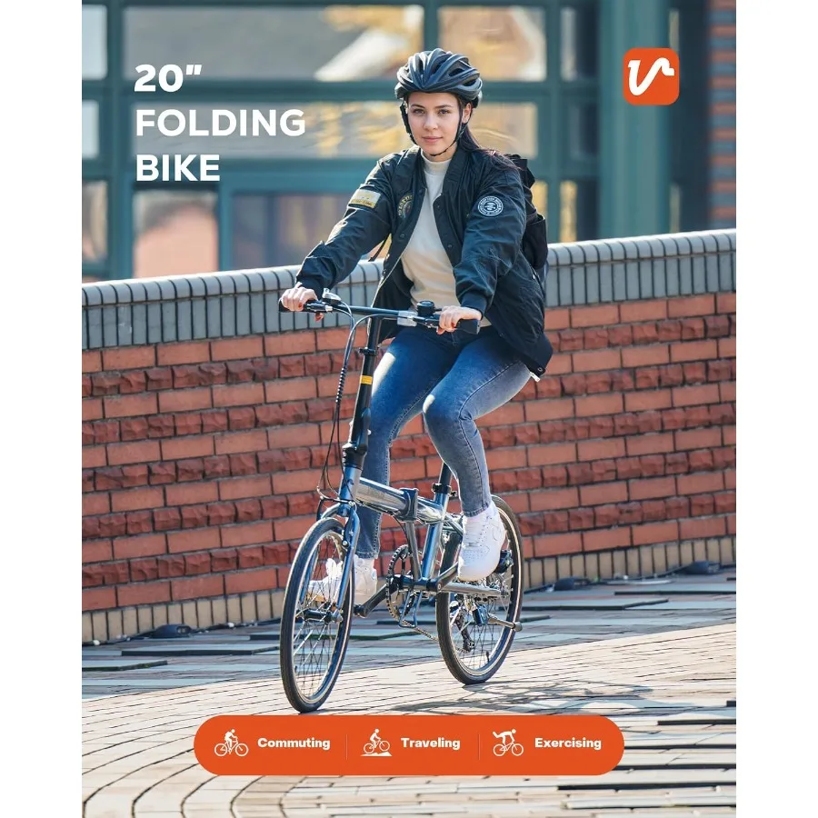 دراجة قابلة للطي قابلة للطي للبالغين 20 بوصة مع 7 سرعات Derailleur دراجة خفيفة الوزن قابلة للطي للتنقل في المدينة #2