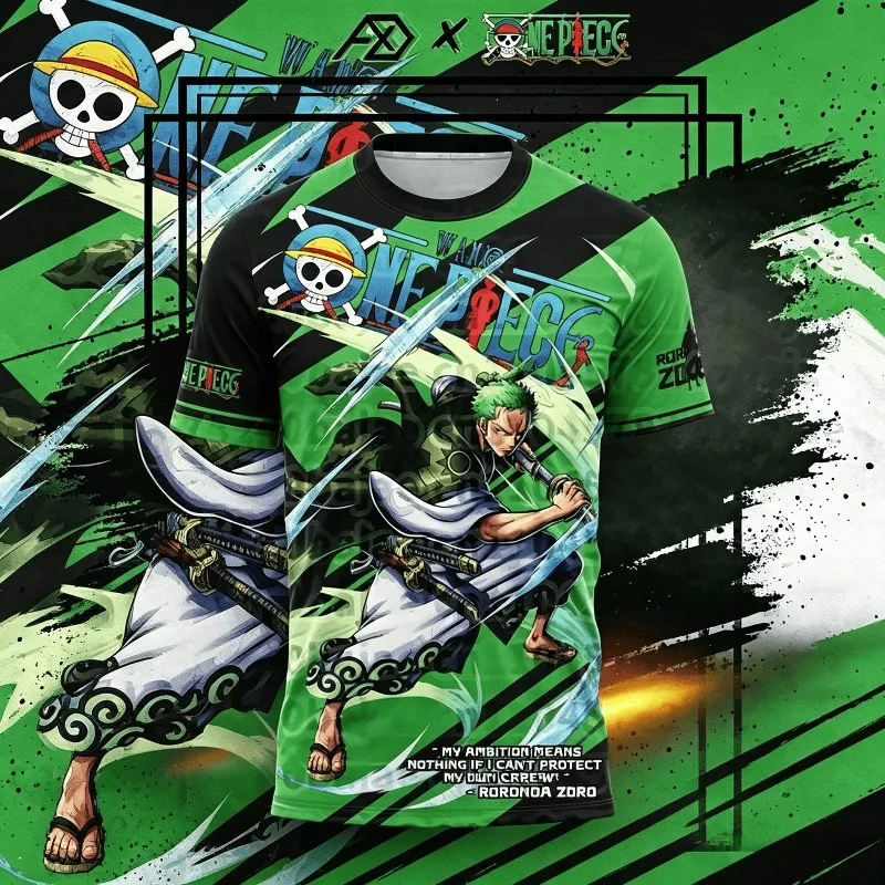 Anime One Piece Luffy Zoro T-Shirt 3D-Druck Kleidung Unisex T-Shirt Streetwear Sommer Kurzarm Sport Bandai Cosplay T-Shirt