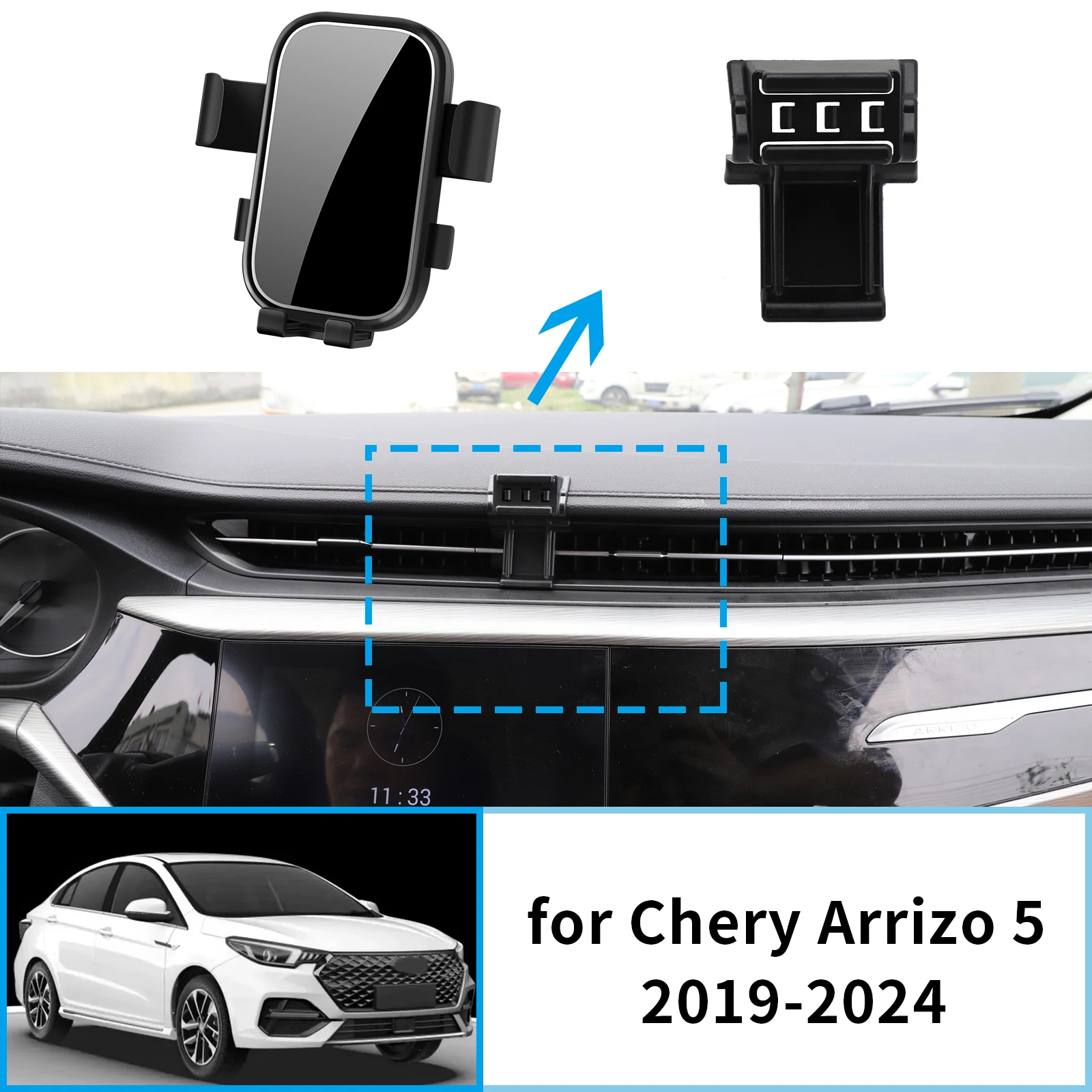 

Car Mobile Phone Holder for Chery Arrizo 5 EX 5 PRO 5 PLUS GT 2019~2024 Accessories GPS Bracket Navigation Stand Auto