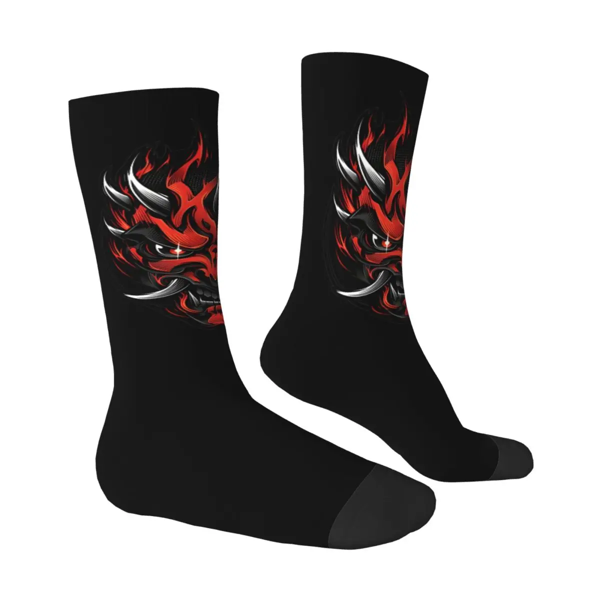 Hannya-Chaussettes anti-transpiration unisexes pour hommes, bas de masque personnalisés, chaussettes d'escalade confortables, ONI, automne