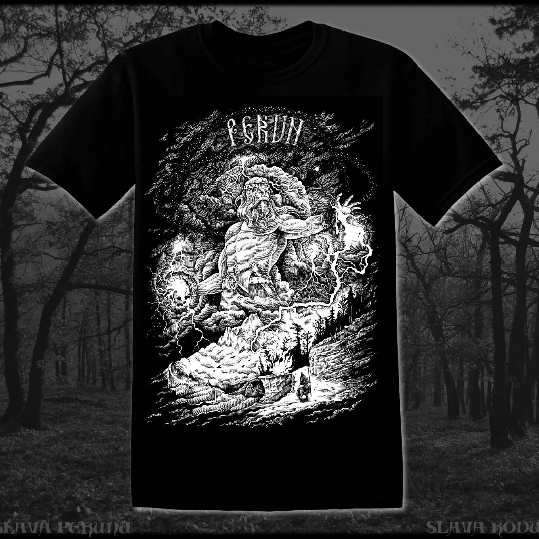 

Perun Slavic God of Thunder Pagan Slav Paganism T Shirt New 100% Cotton Short Sleeve O-Neck T-shirt Casual Mens Top