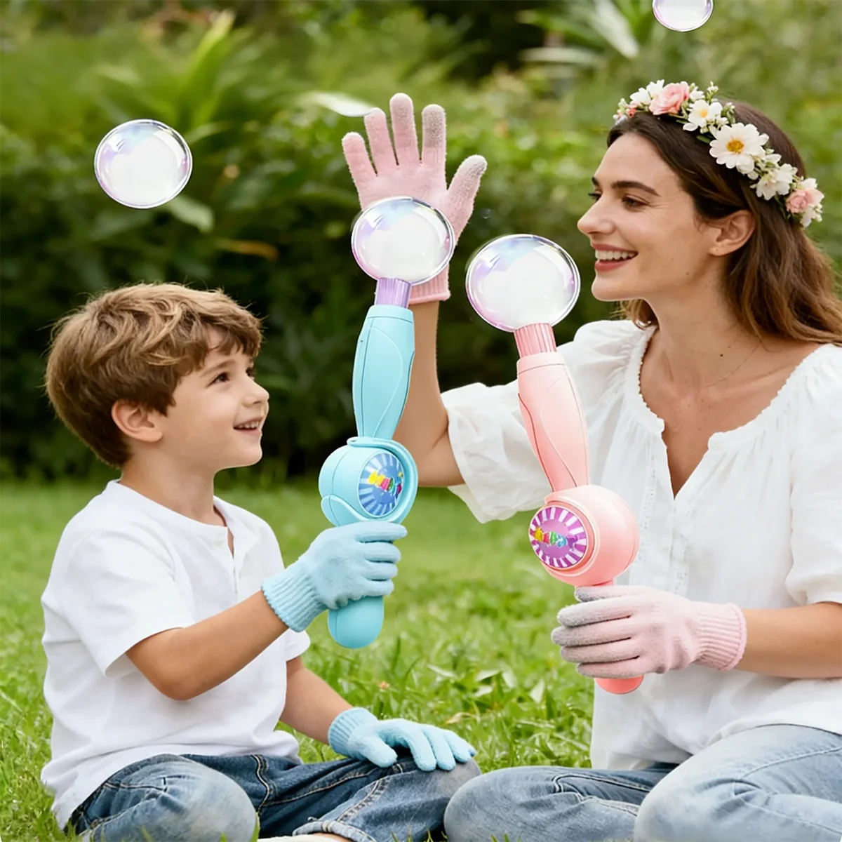 

Машина для мыльных пузырей с цветной подсветкой, палочка для создания эластичных пузырей, уличная игрушка, интерактивный подарок для вечеринок
