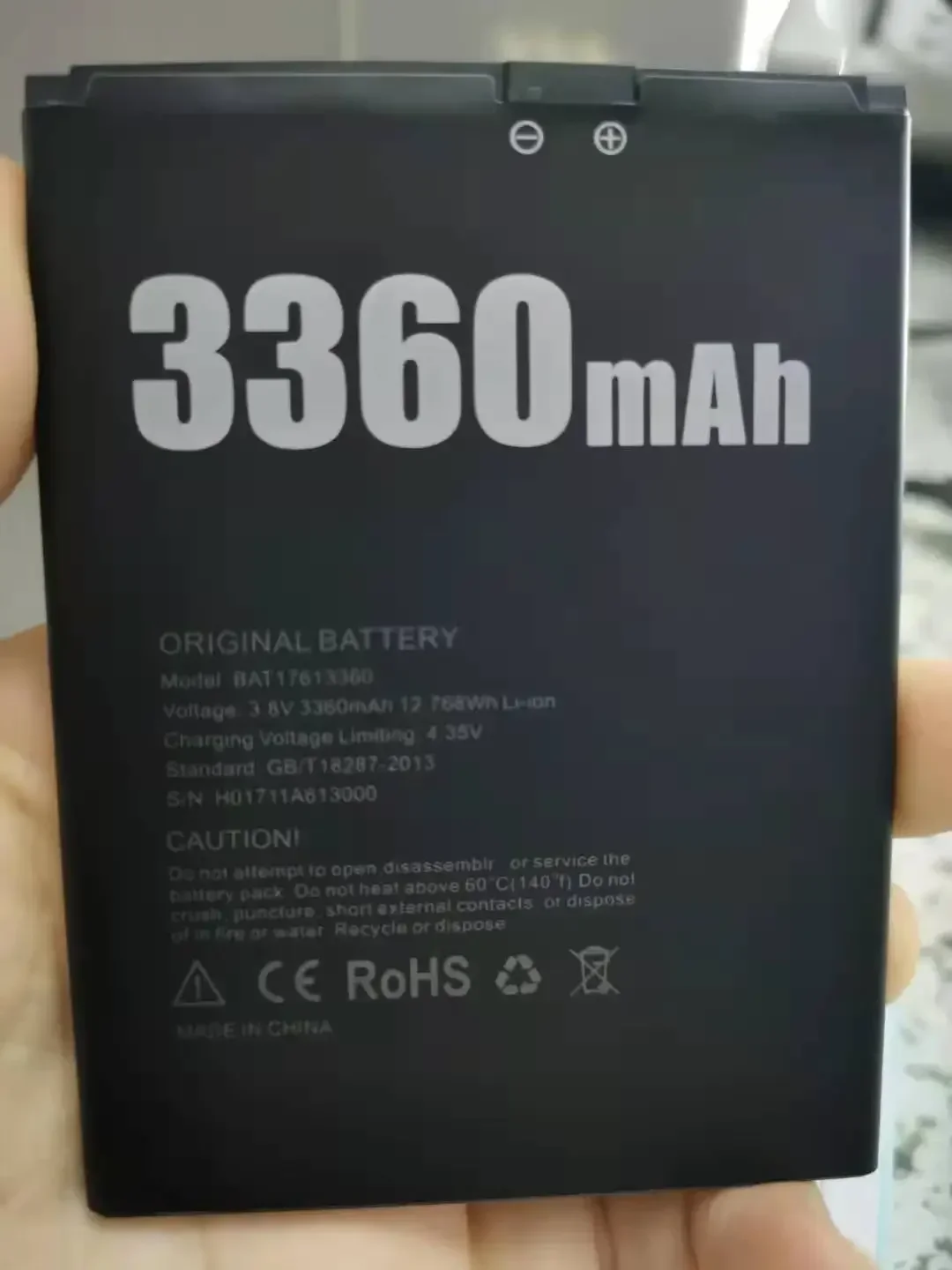 Baterias recarregáveis portáteis do telefone móvel, substituição, bateria do telefone celular, 3360mAh, Doogee X30, X 30, BAT17613360