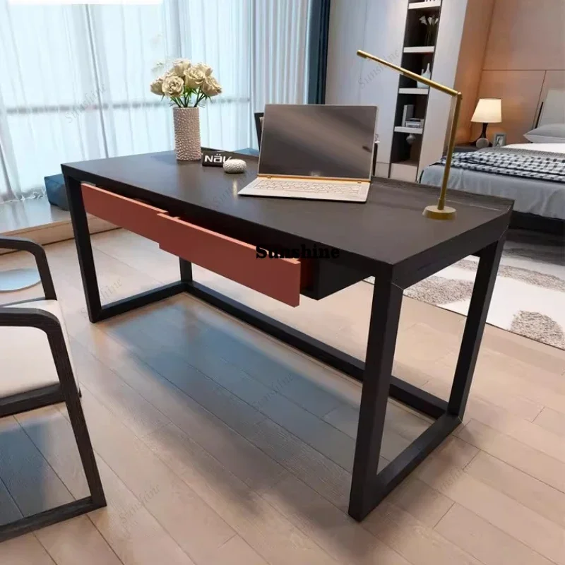 Simple bedroom desk Home minimalist workbench Solid wood writing tableTJ