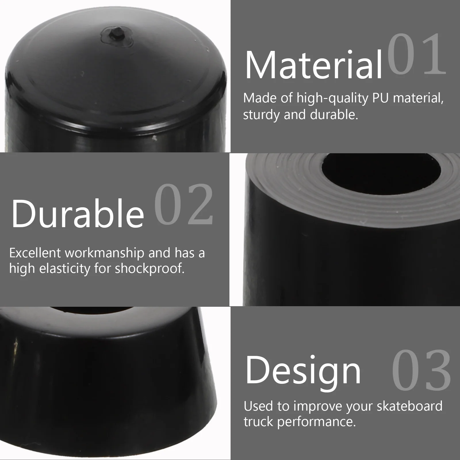 مجموعة واحدة من حصيرة لوح التزلج المقاومة للصدمات من البولي يوريثان لملحقات لوح التزلج البديلة لبطانة الشاحنة المتينة
