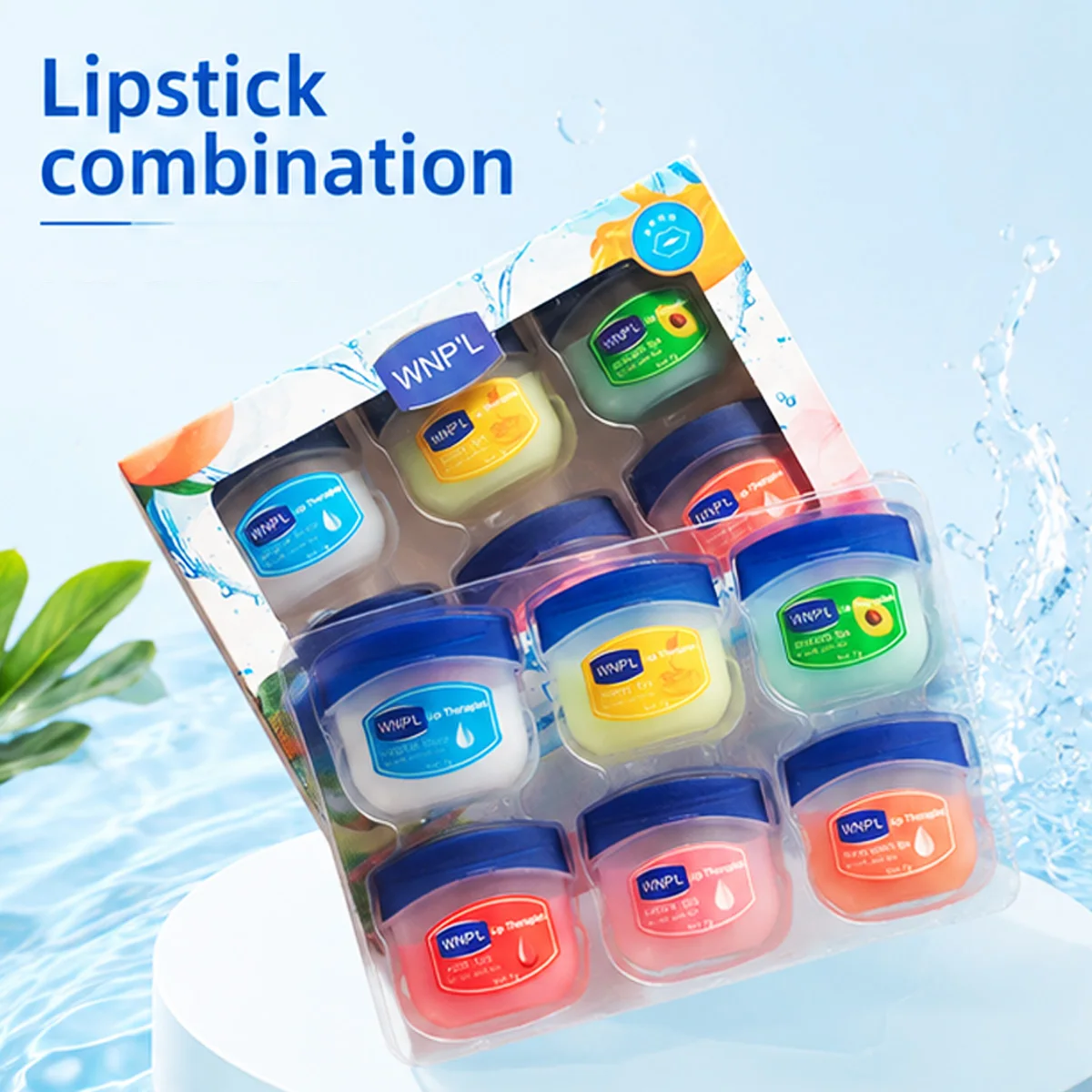 Portable Lip Balm Set 9 Flavors Hydrating Moisturizer for Dry Cracked Lips Smooth Repair Treatment Beauty Travel Gift Box Set