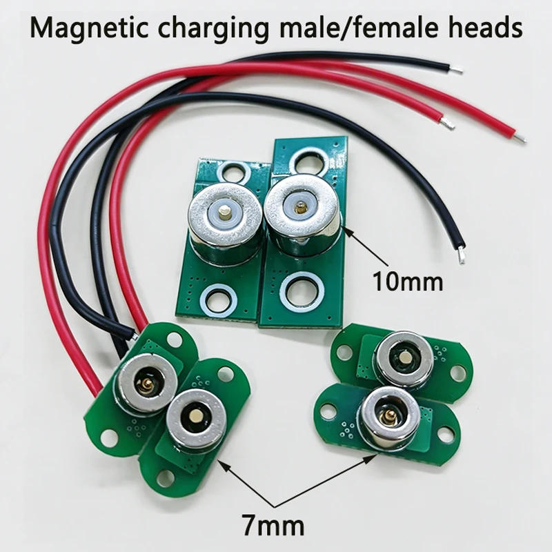 7mm 10mm Magnetic Suction Male Female Connector Circular Strong Magnetic DC Power Plug with Fixed Hole for Lighting Switch