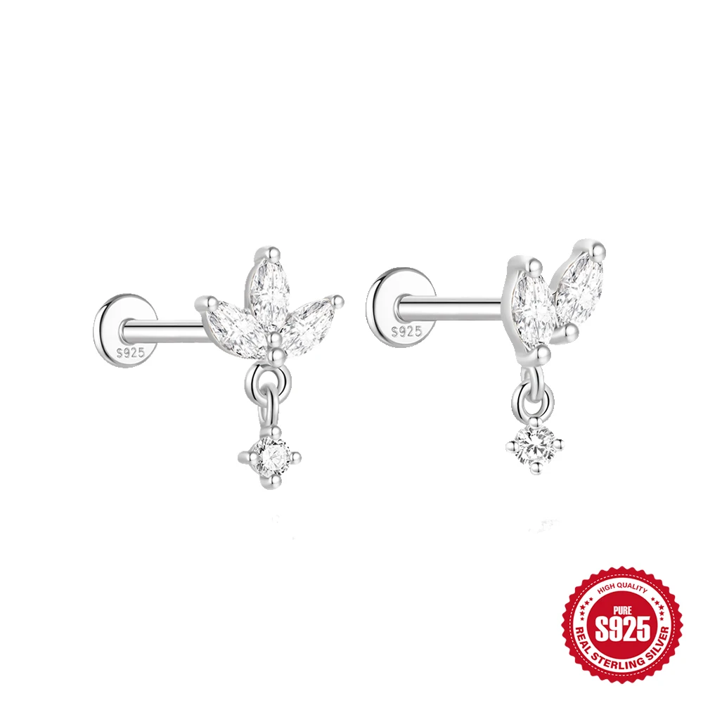 

BOAKO стерлингового серебра 925 пробы, дизайн конского глаза, муассанит для женщин, серьги для пирсинга, модные свадебные украшения, подарок для нее