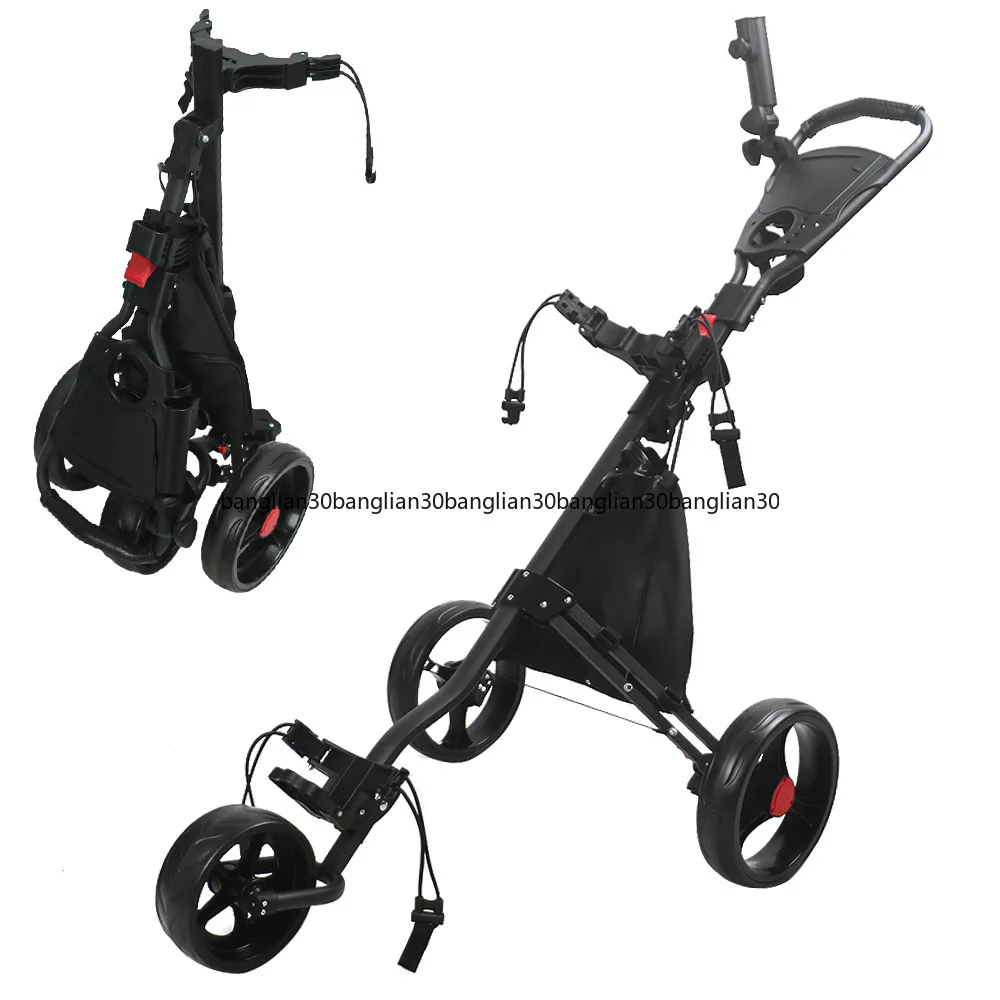 

Golf Trolley, Three-wheel Foldable Aluminum Trolley, Portable Cart Golf Course Supplies