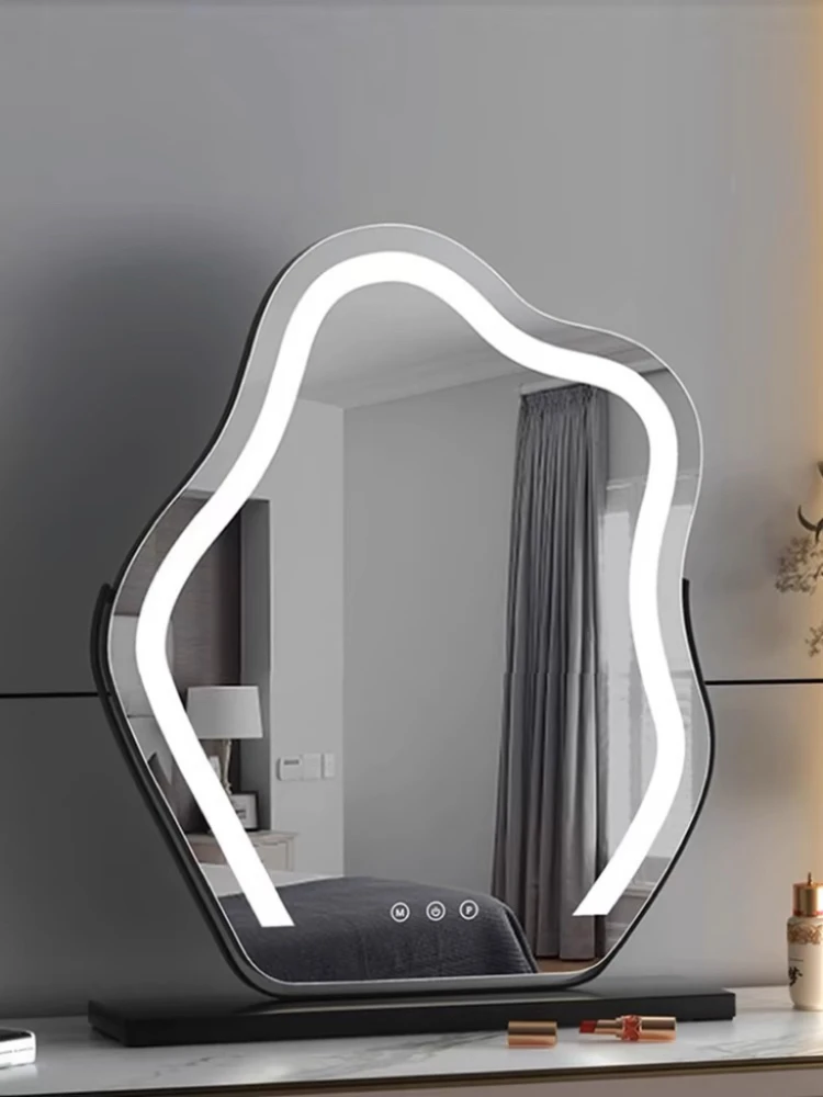 Estética nuvem forma Vaidade Espelho de maquiagem com luzes LED 3 modos & 15x ampliação mesa Iluminado Espelho para decoração de casa