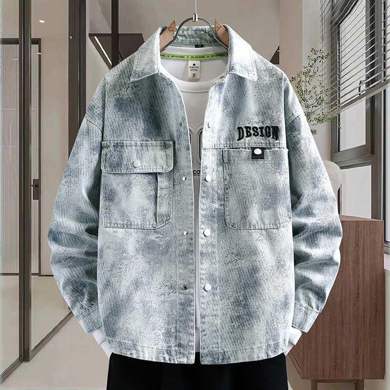 2026 Spring Autumn Denim Shirt Men's Loose Long Sleeved Jacket Fashion Casual Versatile Harajuku Social Streetwear Shirt L-4XL
