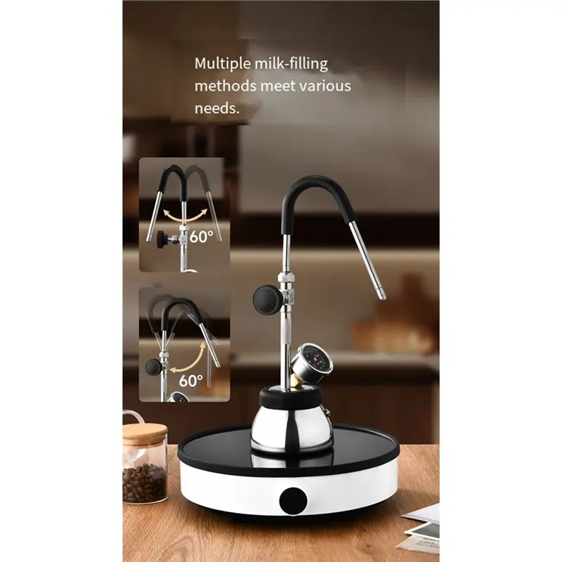 A84G-Steam Boiling Water Frothing Machine,With Open Flame And Induction Hob Heating, Includes 3-Hole Nozzle, Air Pressure Gauge