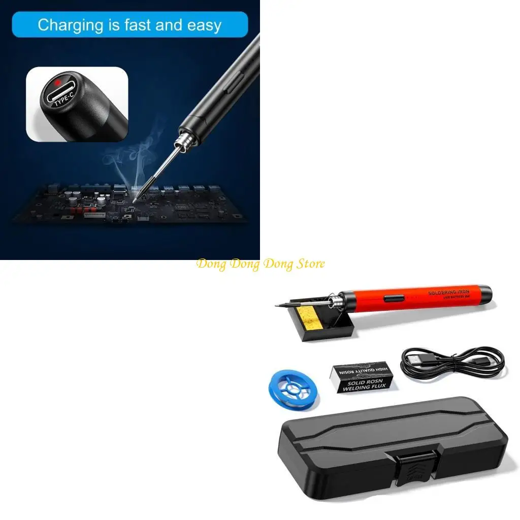 Multifunctional USB Electric Soldering Iron Set 300-450℃ Temperature Adjustment Solder Welding Iron Tool
