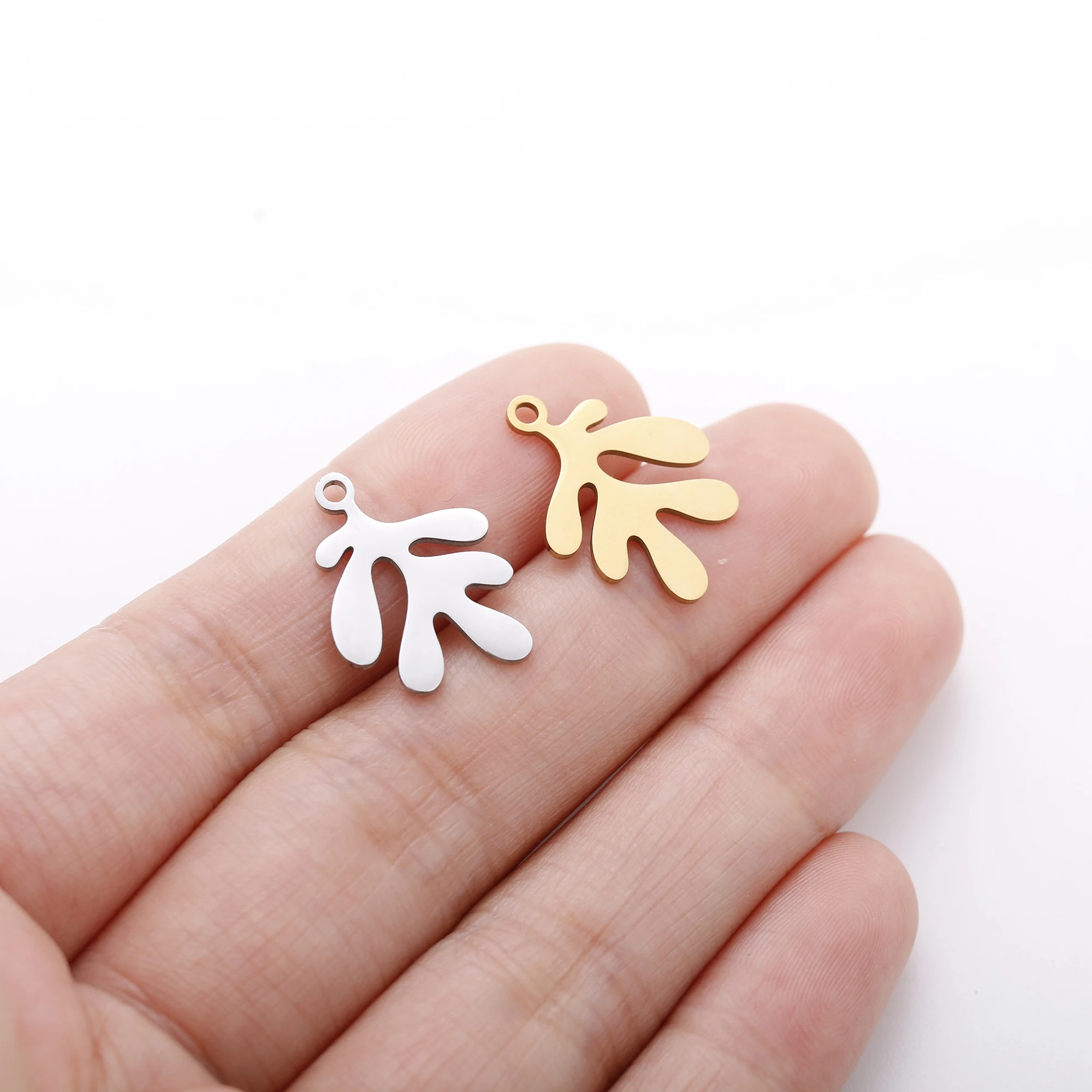 5 stücke Edelstahl Geometrie Charms Baum Blatt & Feder & Schmetterling Anhänger Für Die Herstellung Von Ohrringen DIY Schmuck Zubehör Großhandel – Detail 17
