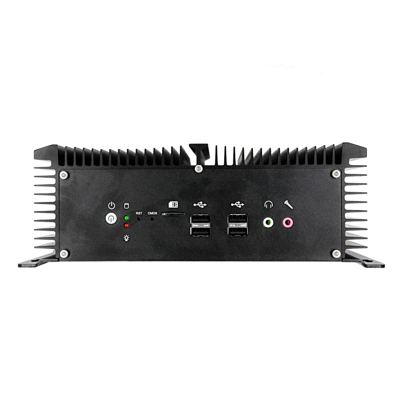 embedded fanless industrial computer  i7-8550U 2LAN 2COM mini pc support Win dows 10 or Linux Ubuntu system