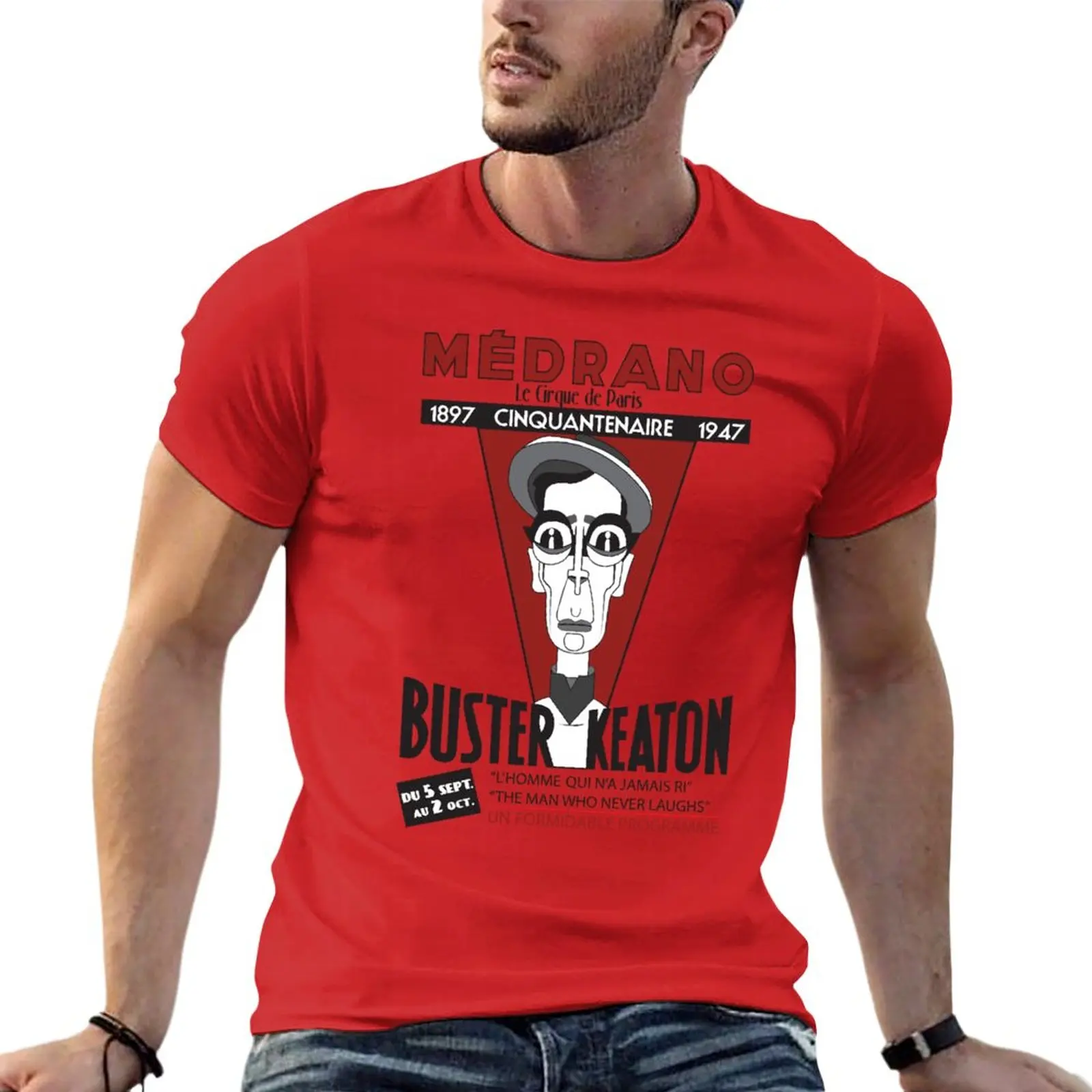 New Buster Keaton in Paris T-Shirt custom t shirt Short sleeve tee summer tops plain t shirts men