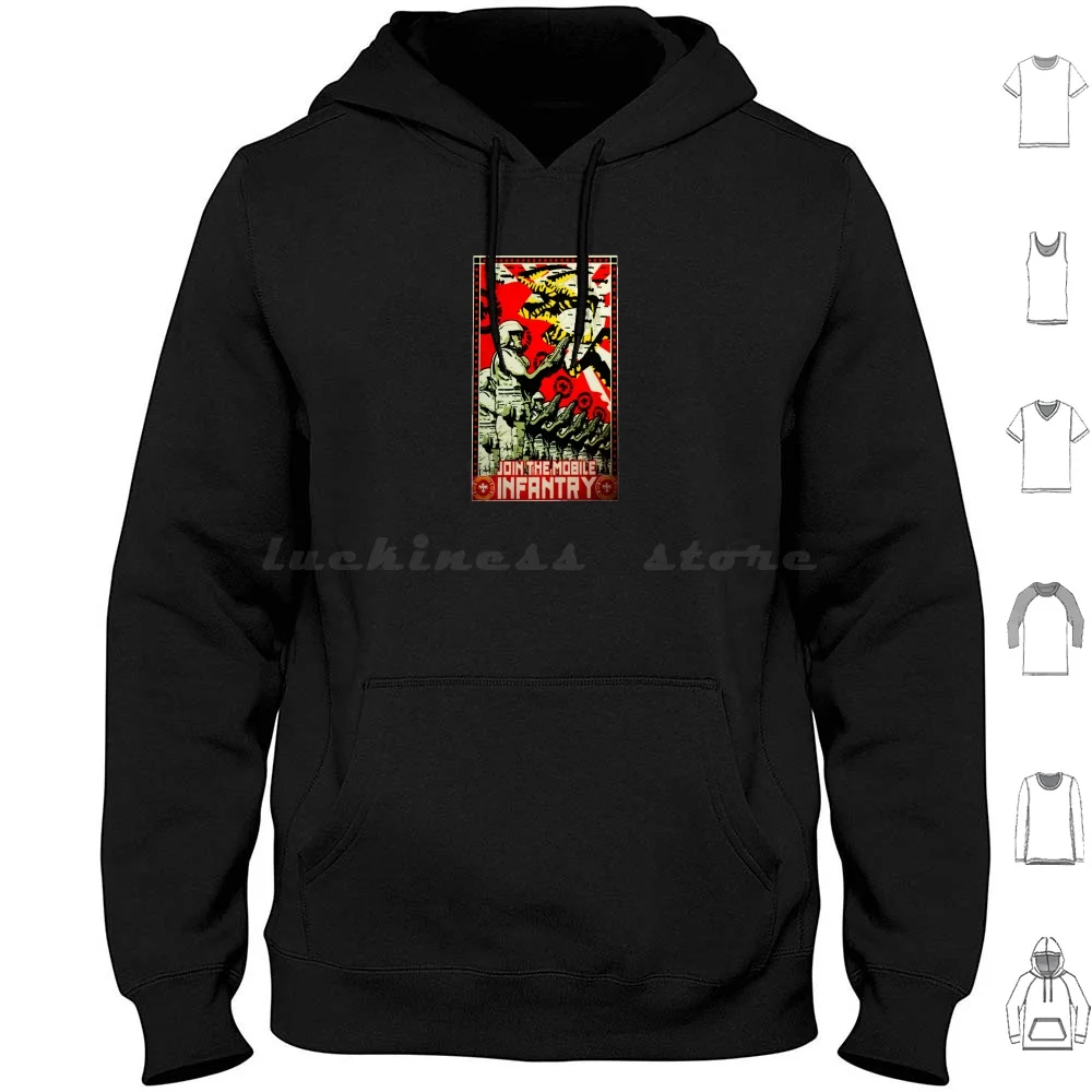 Join The Mobile Infantry-Orwellian Retro Poster-All Over Print-Bright Red Hoodie cotton Long Sleeve George Orwell