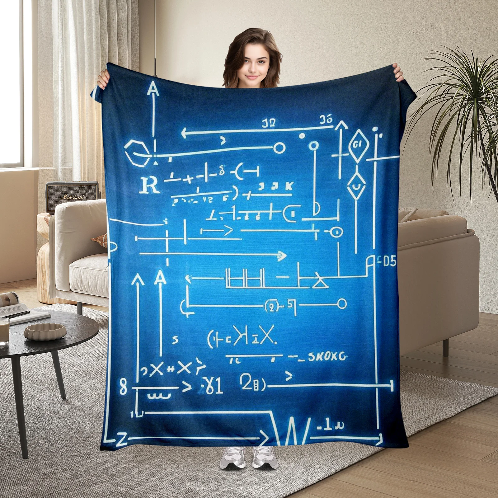 

Unique Blue And White Geometry Formula Design Adds Warmth And Intellectual Stimulation