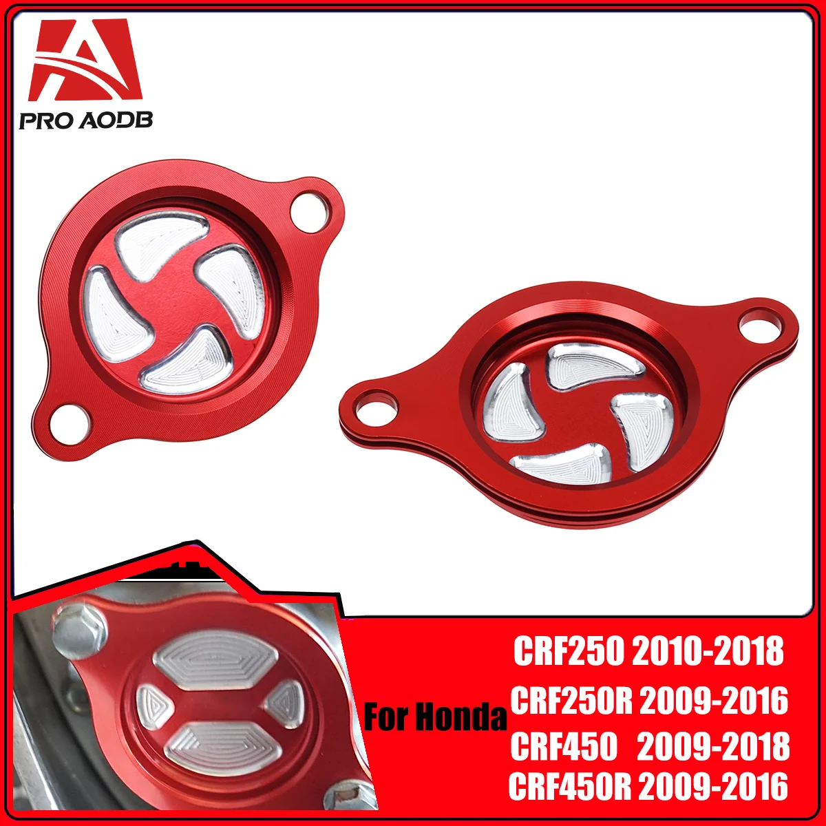 

For HONDA CRF 450R CRF 450RX 2017 2018 2019 2020 Off Road Dirt Bike Motorcycle CNC Aluminum Engine Red Oil Filter Cap Cover