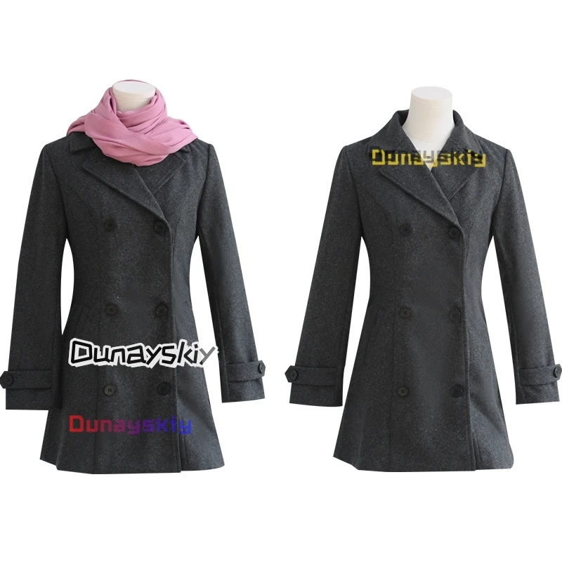 Anime Noragami Cosplay Hiyori Iki hiver manteau écharpe uniforme ensemble complet Costume femmes fille quotidien manteau écharpe Costume Holloween